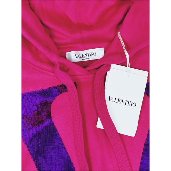 Valentino VLOGO Sequin Embellished hoodie pink - Picture 5 of 15